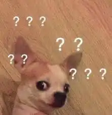 一隻小狗困惑地歪頭望向多個白色問號。